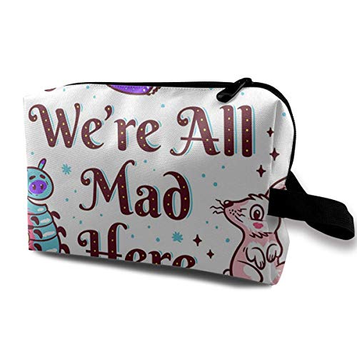 Neceser de viaje Alicia Mad en el País de las Maravillas, organizadores de maquillaje y almacenamiento para mujeres y niñas Neceser de viaje Alicia Mad en el País de las Maravillas, organizadores de maquillaje y almacenamiento para mujeres y niñas
