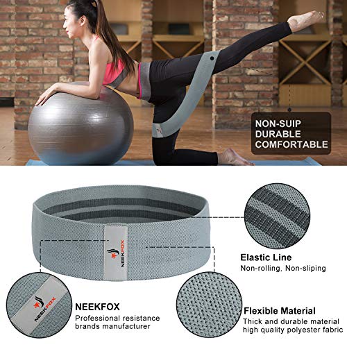 NEEKFOX Bandas de Resistencia para piernas y glúteos de Tela elástica para Ejercicios de Ejercicios Gruesos y Antideslizantes Banda de Fitness para Squat Glute Hip Entrenamiento