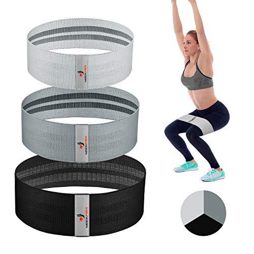 NEEKFOX Bandas de Resistencia para piernas y glúteos de Tela elástica para Ejercicios de Ejercicios Gruesos y Antideslizantes Banda de Fitness para Squat Glute Hip Entrenamiento