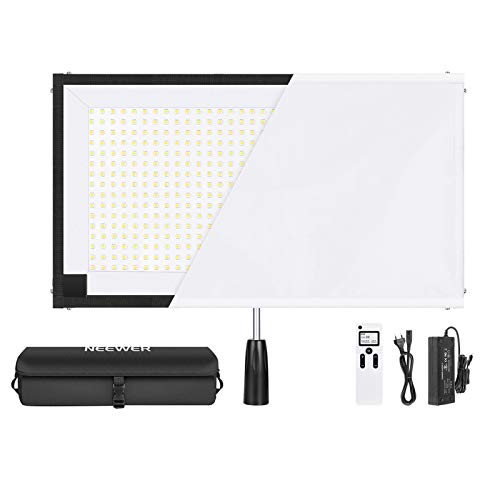 Neewer 30x53cm Rollo con Panel de Luz LED Flexible sobre Tela 48W 5600K 512 LED Panel de Iluminación con Empuñadura Control Remoto Tela Difusora Bolsa de Transporte para Cineastas Foto al Aire Libre