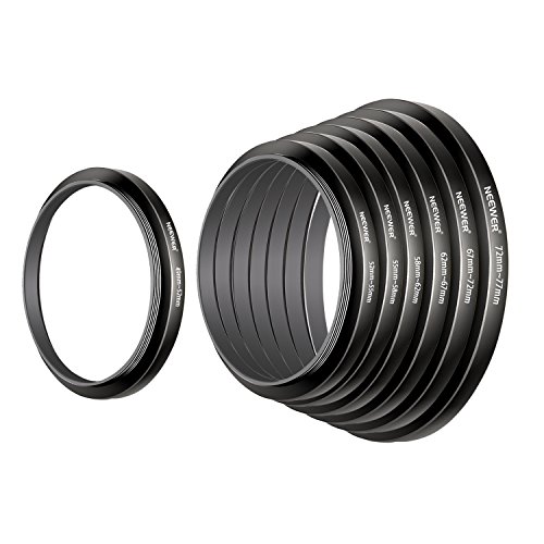 Neewer 7pcs 49mm-77mm Filtro Step Up Anillos Stepping Adaptador Set (49-52-55-58-62-67-72-77mm) Neewer 7pcs 49mm-77mm Filtro Step Up Anillos Stepping Adaptador Set (49-52-55-58-62-67-72-77mm)