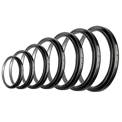 Neewer 7pcs 49mm-77mm Filtro Step Up Anillos Stepping Adaptador Set (49-52-55-58-62-67-72-77mm) Neewer 7pcs 49mm-77mm Filtro Step Up Anillos Stepping Adaptador Set (49-52-55-58-62-67-72-77mm)