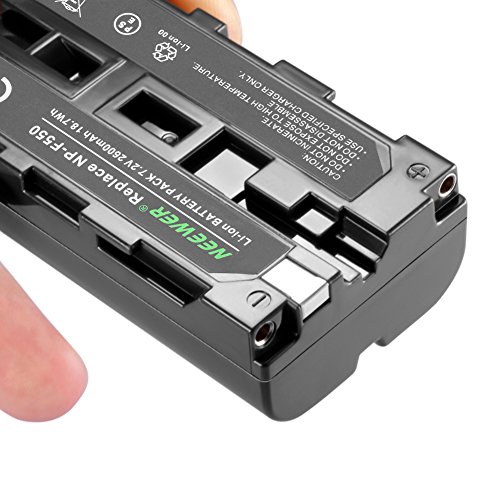 Neewer® Cargador de batería Micro USB + 2 baterías de Repuesto de 2600 mAh NP-F550/570/530 para Sony HandyCams, Neewer Nanguang CN-160, CN-216, CN-126 LED Light, Polaroid On-Camera Video Lights