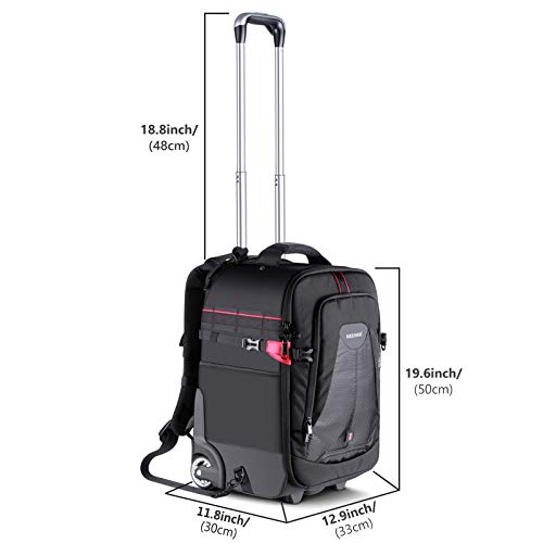 Neewer Maletín con Ruedas 2 en 1 para Cámaras: Antigolpes Acolchado y Extraíble, Asa Retráctil Oculta, para Cámara, Trípode, Flash, Lentes y Portátil. para Viajes en Avión Neewer Maletín con Ruedas 2 en 1 para Cámaras: Antigolpes Acolchado y Extraíble, Asa Retráctil Oculta, para Cámara, Trípode, Flash, Lentes y Portátil. para Viajes en Avión