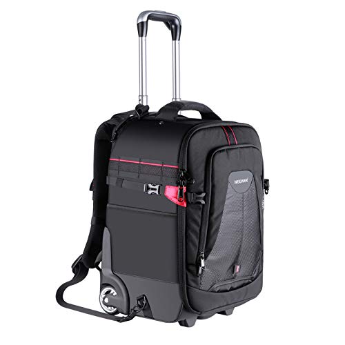 Neewer Maletín con Ruedas 2 en 1 para Cámaras: Antigolpes Acolchado y Extraíble, Asa Retráctil Oculta, para Cámara, Trípode, Flash, Lentes y Portátil. para Viajes en Avión Neewer Maletín con Ruedas 2 en 1 para Cámaras: Antigolpes Acolchado y Extraíble, Asa Retráctil Oculta, para Cámara, Trípode, Flash, Lentes y Portátil. para Viajes en Avión