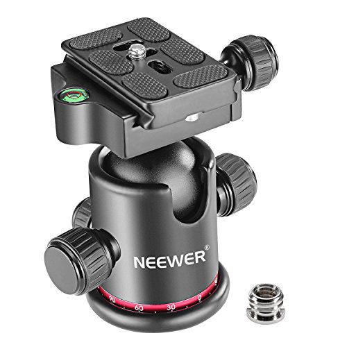 Neewer Pro Meta Cabeza de Bola de Trípode 360 Grados Giratorio Panorámico con Placa Rápida de Zapata de 1/4 Pulgada para Trípode, Monopie, Resbalador, Cámara DSLR, Cámara de Vídeo