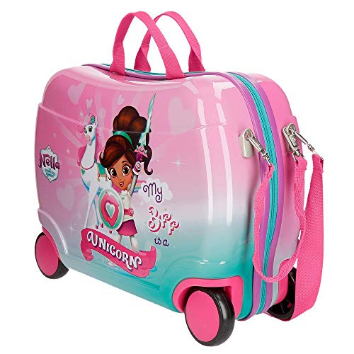 Nella Maleta Infantil Rosa 50x39x20 cms Rígida ABS Cierre combinación 34L 2,3Kgs 4 Ruedas Equipaje de Mano