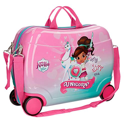 Nella Maleta Infantil Rosa 50x39x20 cms Rígida ABS Cierre combinación 34L 2,3Kgs 4 Ruedas Equipaje de Mano