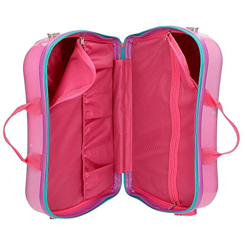 Nella Maleta Infantil Rosa 50x39x20 cms Rígida ABS Cierre combinación 34L 2,3Kgs 4 Ruedas Equipaje de Mano