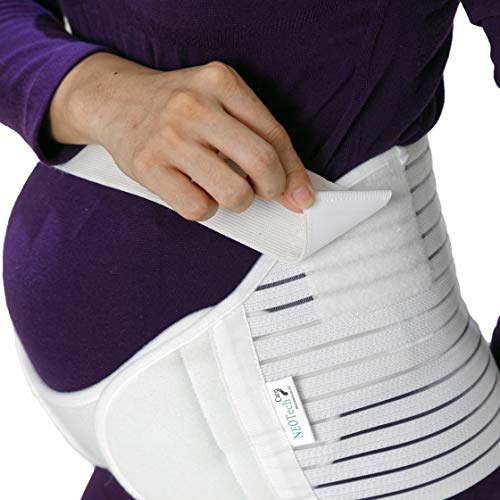 NEOtech Care Cinturón de Maternidad - Apoyo Durante el Embarazo - Banda para Abdomen/Cintura/Espalda, Faja de premamá para el Vientre - Marca (Negro, L)