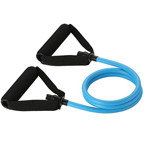 Nerplro - Banda elástica de resistencia con empuñaduras, tubo elástico de resistencia, tensor de musculación, equipamiento de fitness, NERPLROSO03380302_BE5531, azul, 120cm / 47.2inch