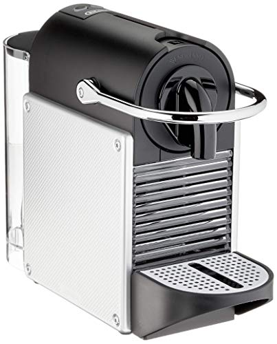 Nespresso De'Longhi Pixie EN124.S Cafetera monodosis cápsulas, 19 Bares, depósito Agua 0.7 L, Apagado automático, Plata, Incluye pack de bienvenida con 14 cápsulas