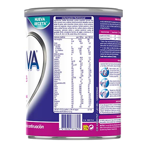 NESTLÉ NATIVA 2 – Leche de continuación en polvo – Fórmula Para bebés - A partir de los 6 meses - 800g NESTLÉ NATIVA 2 – Leche de continuación en polvo – Fórmula Para bebés - A partir de los 6 meses - 800g
