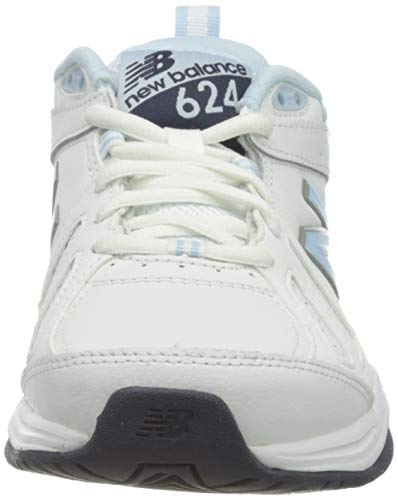 New Balance 624v5, Zapatillas Deportivas para Interior para Mujer, Blanco (White White), 38 EU
