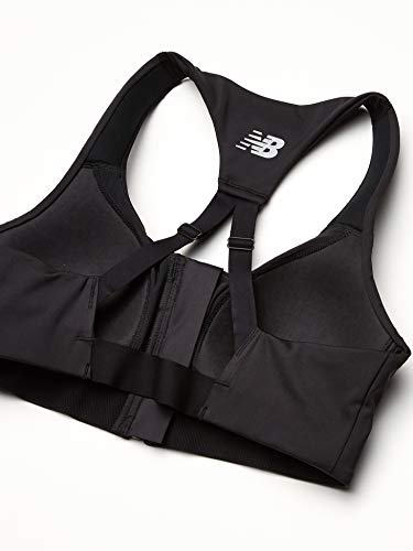 New Balance NB Power X - Sujetador con cremallera frontal, color negro, talla XS (D-DD) New Balance NB Power X - Sujetador con cremallera frontal, color negro, talla XS (D-DD)