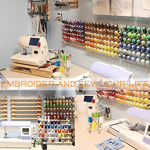 New brothread 60 Carretes + 12 Carretes Organizador de Hilo de Madera/Estante de Hilo con ganchos para colgar para Bordar, Acolchar, Ccoser, Trenzas cabello - Estante de hilo para madre + bebé New brothread 60 Carretes + 12 Carretes Organizador de Hilo de Madera/Estante de Hilo con ganchos para colgar para Bordar, Acolchar, Ccoser, Trenzas cabello - Estante de hilo para madre + bebé