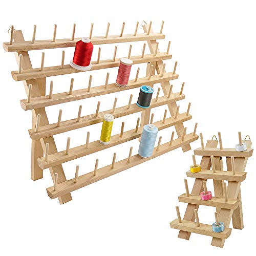 New brothread 60 Carretes + 12 Carretes Organizador de Hilo de Madera/Estante de Hilo con ganchos para colgar para Bordar, Acolchar, Ccoser, Trenzas cabello - Estante de hilo para madre + bebé New brothread 60 Carretes + 12 Carretes Organizador de Hilo de Madera/Estante de Hilo con ganchos para colgar para Bordar, Acolchar, Ccoser, Trenzas cabello - Estante de hilo para madre + bebé