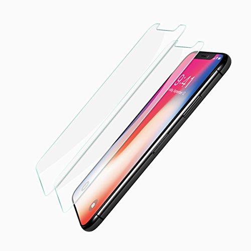 NEW'C 2 Unidades, Protector de Pantalla para iPhone 11 Pro y iPhone X y iPhone XS, Antiarañazos, Antihuellas, Sin Burbujas, 9H, Vidrio Templado Ultra Transparente y Resistente