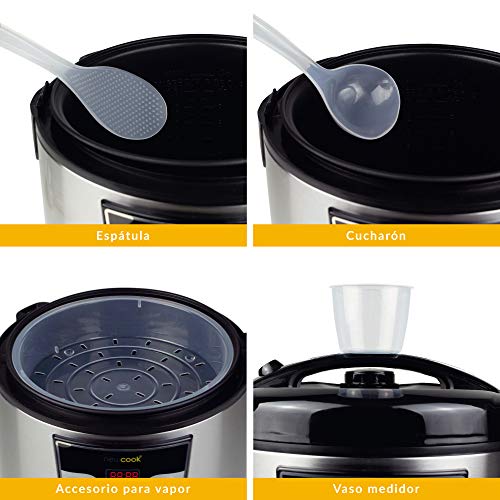 NEWCOOK Robot de Cocina Multifunción, Capacidad 5 Litros, Programable Hasta 24H, Cocina Automáticamente, 8 Menús Preconfigurados y Función Mantener Caliente Hasta 24H. Incluye Cubeta Antiadherente NEWCOOK Robot de Cocina Multifunción, Capacidad 5 Litros, Programable Hasta 24H, Cocina Automáticamente, 8 Menús Preconfigurados y Función Mantener Caliente Hasta 24H. Incluye Cubeta Antiadherente