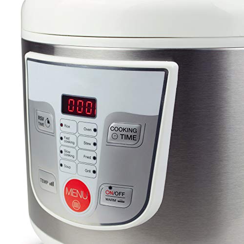 NEWCOOK Robot de Cocina Multifunción, Capacidad 5 Litros, Programable Hasta 24H, Cocina Automáticamente, 8 Menús Preconfigurados y Función Mantener Caliente Hasta 24H. Incluye Cubeta Antiadherente