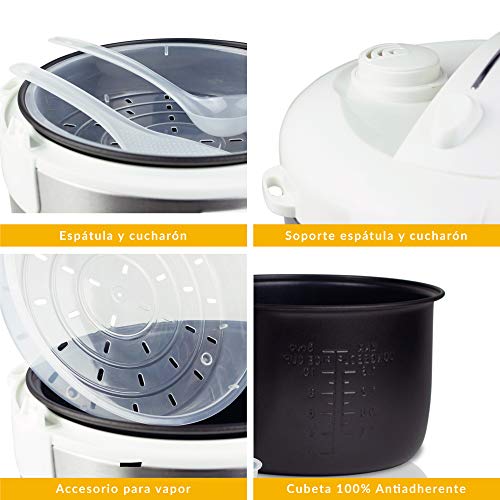 NEWCOOK Robot de Cocina Multifunción, Capacidad 5 Litros, Programable Hasta 24H, Cocina Automáticamente, 8 Menús Preconfigurados y Función Mantener Caliente Hasta 24H. Incluye Cubeta Antiadherente NEWCOOK Robot de Cocina Multifunción, Capacidad 5 Litros, Programable Hasta 24H, Cocina Automáticamente, 8 Menús Preconfigurados y Función Mantener Caliente Hasta 24H. Incluye Cubeta Antiadherente
