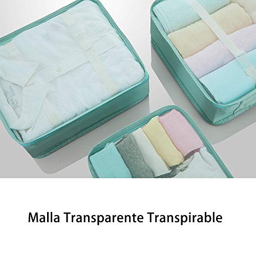 Newdora 8 en 1 Set de Organizador de Equipaje Viaje con Bolsa de Zapato,Impermeable Organizador de Maleta Bolsa para Ropa Sucia de Viaje, Portatrajes de Viaje, Material Nylon Newdora 8 en 1 Set de Organizador de Equipaje Viaje con Bolsa de Zapato,Impermeable Organizador de Maleta Bolsa para Ropa Sucia de Viaje, Portatrajes de Viaje, Material Nylon