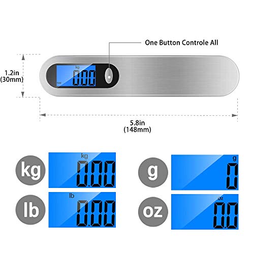 Newdora Báscula Digital para Equipaje Escala del Equipaje Pesa Maletas Viaje Báscula Digital LCD Portátil Bascula para Maletas de Viaje 110 lb/50 kg para Hogar y Viajes