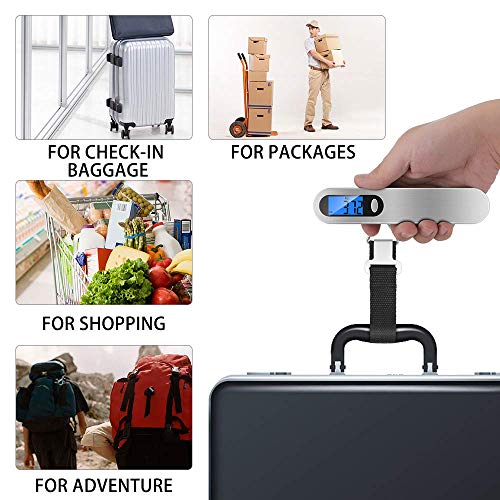 Newdora Báscula Digital para Equipaje Escala del Equipaje Pesa Maletas Viaje Báscula Digital LCD Portátil Bascula para Maletas de Viaje 110 lb/50 kg para Hogar y Viajes Newdora Báscula Digital para Equipaje Escala del Equipaje Pesa Maletas Viaje Báscula Digital LCD Portátil Bascula para Maletas de Viaje 110 lb/50 kg para Hogar y Viajes