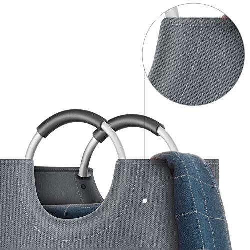 Newdora Bolsas para ropa sucia Cesto de Ropa Grande, Cesto de Ropa Plegable de Tela, Bolsa de Ropa Plegable, Caja de Lavado Plegable(Gris oscuro)