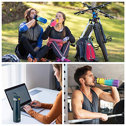 Newdora Botella de Agua de Acero Inoxidable, Aislada al Vacío de Doble Pared con Pajita, Botella Termica Deportiva Grande, Sin BPA, a Prueba de Fugas, Ideal para Gimnasio, Oficina,750ml (Azul Oscuro) Newdora Botella de Agua de Acero Inoxidable, Aislada al Vacío de Doble Pared con Pajita, Botella Termica Deportiva Grande, Sin BPA, a Prueba de Fugas, Ideal para Gimnasio, Oficina,750ml (Azul Oscuro)