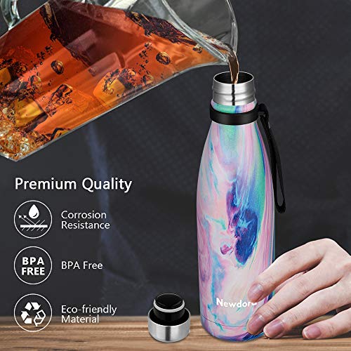 Newdora Botella de Agua Deportiva de Acero Inoxidable, Botella Termica con Doble Aislamiento para 12 Horas de Bebida Caliente y 24 Horas de Bebida Fría, 500ML, Arcoiris Newdora Botella de Agua Deportiva de Acero Inoxidable, Botella Termica con Doble Aislamiento para 12 Horas de Bebida Caliente y 24 Horas de Bebida Fría, 500ML, Arcoiris