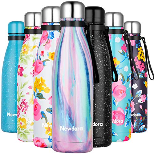 Newdora Botella de Agua Deportiva de Acero Inoxidable, Botella Termica con Doble Aislamiento para 12 Horas de Bebida Caliente y 24 Horas de Bebida Fría, 500ML, Arcoiris Newdora Botella de Agua Deportiva de Acero Inoxidable, Botella Termica con Doble Aislamiento para 12 Horas de Bebida Caliente y 24 Horas de Bebida Fría, 500ML, Arcoiris