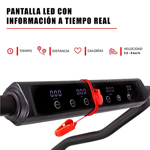 NEWPOWER - Cinta de Andar Eléctrica Plegable Slim (1100W) Ultrafina, hasta 8km/h, 12 Programas Automáticos, 3 Modos (Velocidad, Calorías, Tiempo) y Estructura Aluminio. Sin Montaje. Incluye Mando NEWPOWER - Cinta de Andar Eléctrica Plegable Slim (1100W) Ultrafina, hasta 8km/h, 12 Programas Automáticos, 3 Modos (Velocidad, Calorías, Tiempo) y Estructura Aluminio. Sin Montaje. Incluye Mando