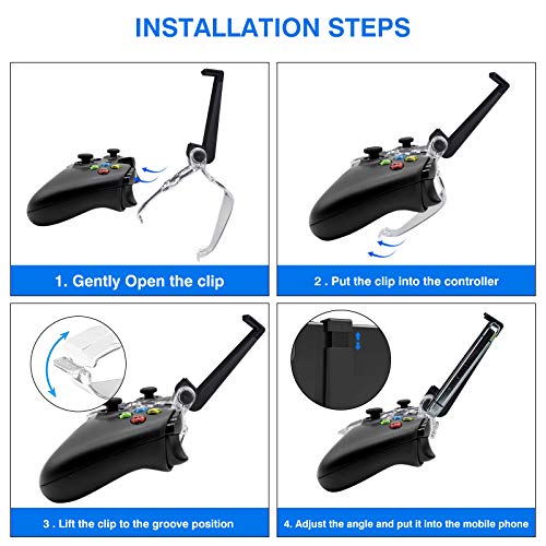 Newseego Xbox Series X/S Controller Phone Mount Clip, Soporte Plegable para Controlador Soporte para Teléfono Móvil para Juegos de Controller Clip de Montaje de Juegos Móviles para Xbox Series X/S