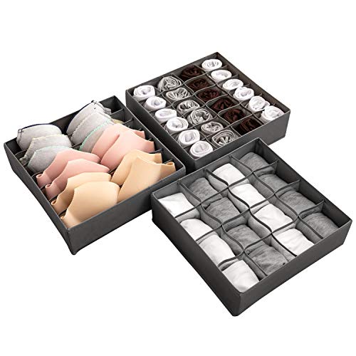 NEWSTYLE Organizador de Ropa Interior,3 Cajas Plegable Organizador de Almacenamiento para Almacenar Calcetines, Bufandas, Sujetador NEWSTYLE Organizador de Ropa Interior,3 Cajas Plegable Organizador de Almacenamiento para Almacenar Calcetines, Bufandas, Sujetador