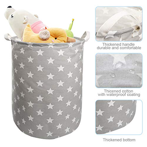 NEWSTYLE Pliable Panier à Linge,Grand Organiser Paniers pour Vêtements Stockage de Jouets Household Organisateur (Gris Star)