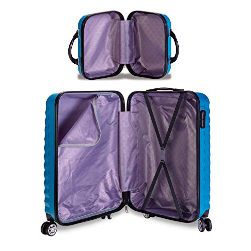 NEWTECK Juego Maletas y Neceser 3 pzs, Maleta Mediana y Pequeña 20"(53x33,5x22cm) + 24"(63x39,5x26,8cm), ABS, Rígidas, Resistentes y Duraderas, 4 Ruedas, Cómodas y Ligeras, Candado Combinación (Gris) NEWTECK Juego Maletas y Neceser 3 pzs, Maleta Mediana y Pequeña 20"(53x33,5x22cm) + 24"(63x39,5x26,8cm), ABS, Rígidas, Resistentes y Duraderas, 4 Ruedas, Cómodas y Ligeras, Candado Combinación (Gris)