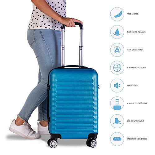 NEWTECK - Juego Maletas y Neceser 4pzs, Grande 49x29,5x75cm, Mediana 63x39,5x26,8cm, Pequeña 53x33,5x22cm y Neceser, ABS, Rígidas, Resistentes, 4 Ruedas Dobles, Ligeras, Candado Combinación Lateral NEWTECK - Juego Maletas y Neceser 4pzs, Grande 49x29,5x75cm, Mediana 63x39,5x26,8cm, Pequeña 53x33,5x22cm y Neceser, ABS, Rígidas, Resistentes, 4 Ruedas Dobles, Ligeras, Candado Combinación Lateral