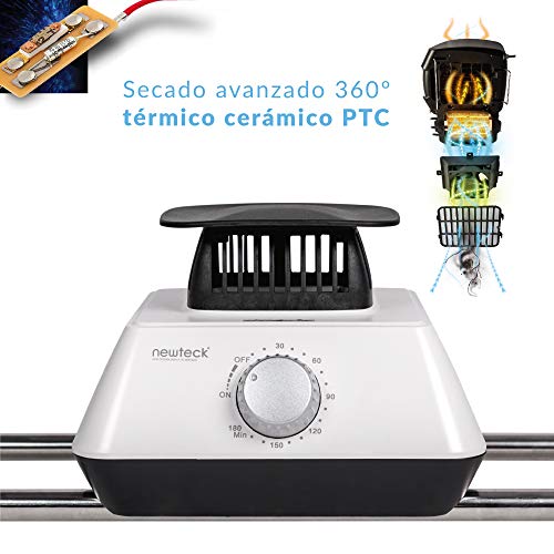 NEWTECK Secadora de Ropa Eléctrica Portátil Secadry XXL, Secadora por Ventilación, 1200W, Gran Capacidad 15 Kg, Temporizador 180 min, 3 Niveles, Silencioso, Multifunción: Secadora, Armario, Tendedero NEWTECK Secadora de Ropa Eléctrica Portátil Secadry XXL, Secadora por Ventilación, 1200W, Gran Capacidad 15 Kg, Temporizador 180 min, 3 Niveles, Silencioso, Multifunción: Secadora, Armario, Tendedero