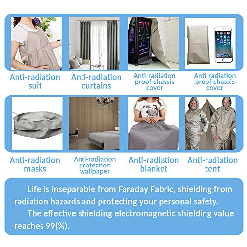 NGLVKE - Tejido protector contra radiación (protección WLAN, bloque de señal, tejido conductor absorbente EMF)