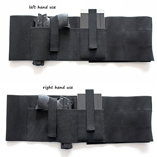 NIANPU Funda de Pistola de Banda de Vientre elástico Negro, con Bolsillo de Revista y 2 Correas elásticas para Gun | para Hombres y Mujeres NIANPU Funda de Pistola de Banda de Vientre elástico Negro, con Bolsillo de Revista y 2 Correas elásticas para Gun | para Hombres y Mujeres
