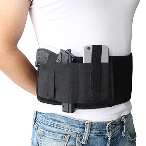 NIANPU Funda de Pistola de Banda de Vientre elástico Negro, con Bolsillo de Revista y 2 Correas elásticas para Gun | para Hombres y Mujeres NIANPU Funda de Pistola de Banda de Vientre elástico Negro, con Bolsillo de Revista y 2 Correas elásticas para Gun | para Hombres y Mujeres