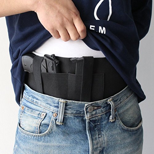 NIANPU Funda de Pistola de Banda de Vientre elástico Negro, con Bolsillo de Revista y 2 Correas elásticas para Gun | para Hombres y Mujeres NIANPU Funda de Pistola de Banda de Vientre elástico Negro, con Bolsillo de Revista y 2 Correas elásticas para Gun | para Hombres y Mujeres