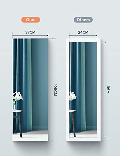 Nicetree Espejo joyero Armario Montado Pared o Colgado en Puerta, Armario joyero con Espejo sin Espejo de Cuerpo Entero, Organizador de joyerías. Blanco Grano de Madera. NT-HF004 Nicetree Espejo joyero Armario Montado Pared o Colgado en Puerta, Armario joyero con Espejo sin Espejo de Cuerpo Entero, Organizador de joyerías. Blanco Grano de Madera. NT-HF004