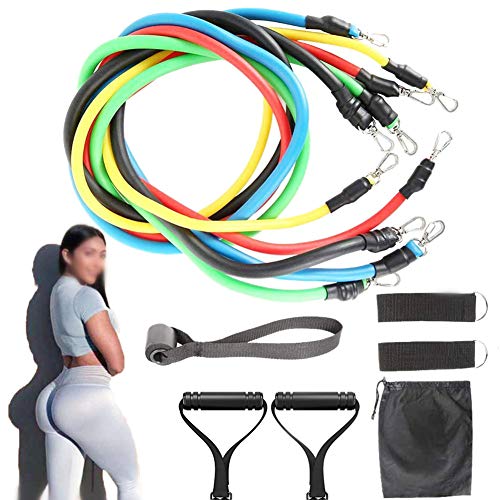 Nifogo Banda de Resistencia Bandas elásticas Conjunto de Tubos de Ejercicios Cuerda de Resistencia Tubos de Ejercicios Bandas elásticas para Entrenamiento Bandas de Resistencia para Ejercicio (11PCS)