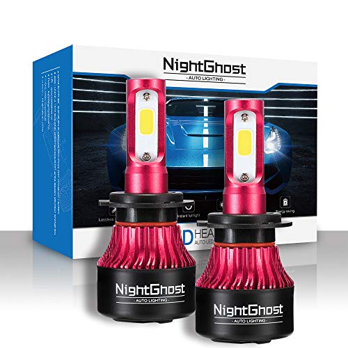Nightghost 2019 - Juego de bombillas LED para faros delanteros H7 72 W 9000 LM/set 6500 K blanco frío Nightghost 2019 - Juego de bombillas LED para faros delanteros H7 72 W 9000 LM/set 6500 K blanco frío