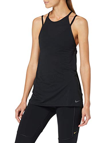 NIKE 889077 Tank Top para Mujer, Mujer, Camiseta de Tirantes, 889077, Black Black Dark Grey, M