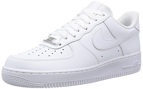 Nike Air Force 1 '07, Zapatillas de Deporte Hombre, Blanco (White/White), 44.5 EU Nike Air Force 1 '07, Zapatillas de Deporte Hombre, Blanco (White/White), 44.5 EU