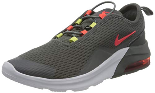 NIKE Air MAX Motion 2 (PSE), Running Shoe, Iron Grey/Bright Crimson-Limelight-White, 32 EU