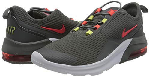 NIKE Air MAX Motion 2 (PSE), Running Shoe, Iron Grey/Bright Crimson-Limelight-White, 32 EU